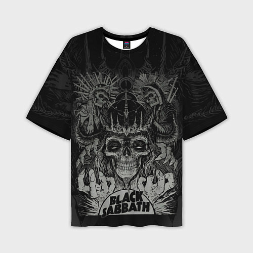 Мужская футболка оверсайз Black Sabbath death skull / 3D-принт – фото 1