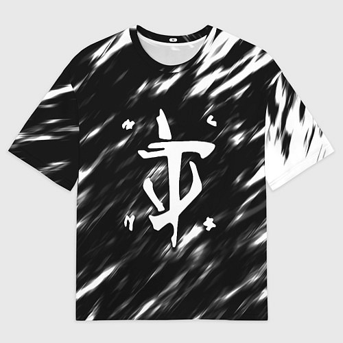 Мужская футболка оверсайз Doom штрихи красок / 3D-принт – фото 1