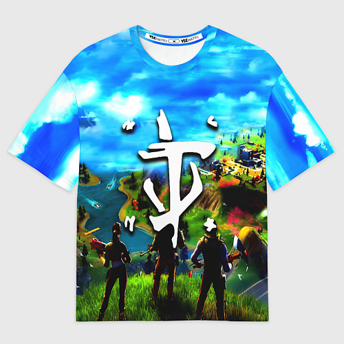 Мужская футболка оверсайз Fortnite x doom logo / 3D-принт – фото 1