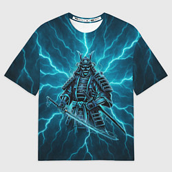 Мужская футболка оверсайз Демонический электросамурай