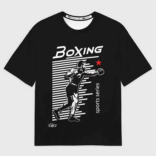 Мужская футболка оверсайз Бокс - тяжело в учебе легко в бою / 3D-принт – фото 1