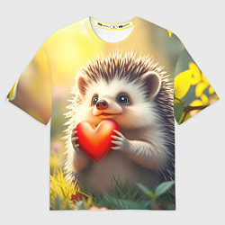 Футболка оверсайз мужская Милаха ёжик влюблён, цвет: 3D-принт