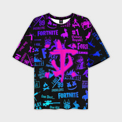 Мужская футболка оверсайз Fortnite x doom neon logo