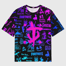 Мужская футболка оверсайз Fortnite x doom neon logo