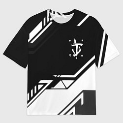 Мужская футболка оверсайз Doom geometry black