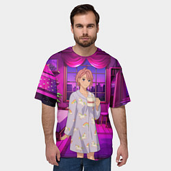 Футболка оверсайз мужская Дандадан Сиратори Айра с кофе, цвет: 3D-принт — фото 2