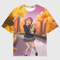 Мужская футболка оверсайз Сиратори Айра Дандадан с щенком