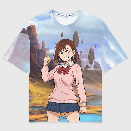 Мужская футболка оверсайз Сиратори Айра злая - Дандадан / 3D-принт – фото 1