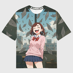 Мужская футболка оверсайз Сиратори Айра смеется - Дандадан
