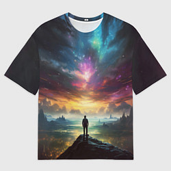 Мужская футболка оверсайз Shocking the cosmos