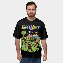 Футболка оверсайз мужская Скиллет мультяшный стиль, цвет: 3D-принт — фото 2