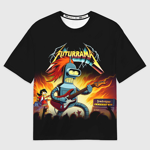 Мужская футболка оверсайз Bender is a hard rock guitarist - Futurama / 3D-принт – фото 1