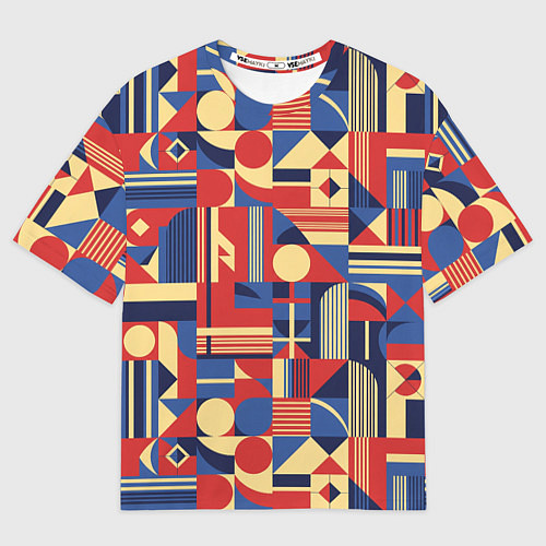 Мужская футболка оверсайз Геометрический карнавал / 3D-принт – фото 1