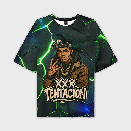 Мужская футболка оверсайз XXXTentacion anime style / 3D-принт – фото 1