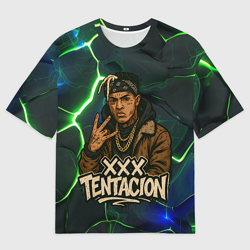 Мужская футболка оверсайз XXXTentacion anime style / 3D-принт – фото 1
