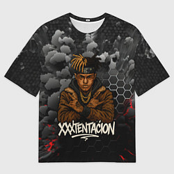 Футболка оверсайз мужская XXXTentacion со скрещенными руками, цвет: 3D-принт