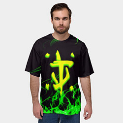 Футболка оверсайз мужская Doom кислотное лого, цвет: 3D-принт — фото 2