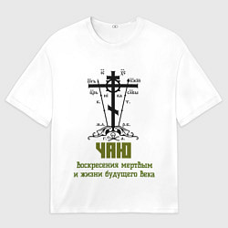 Футболка оверсайз мужская Чаю воскресения мертвым хаки арт, цвет: 3D-принт