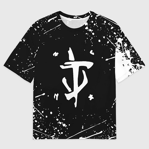 Мужская футболка оверсайз Doom краски белые / 3D-принт – фото 1