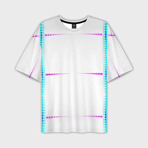 Мужская футболка оверсайз Color white blue pink stripes / 3D-принт – фото 1