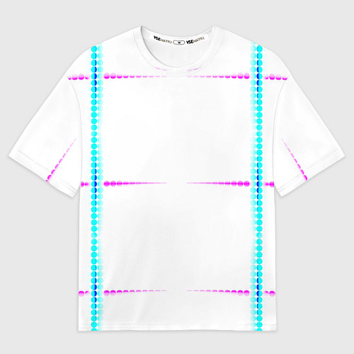 Мужская футболка оверсайз Color white blue pink stripes / 3D-принт – фото 1