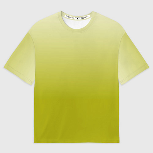 Мужская футболка оверсайз Градиент лаймовый / 3D-принт – фото 1