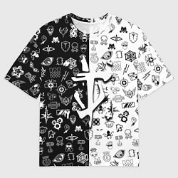 Футболка оверсайз мужская Doom ачивки паттерн, цвет: 3D-принт