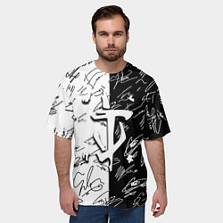 Футболка оверсайз мужская Doom автографы, цвет: 3D-принт — фото 2