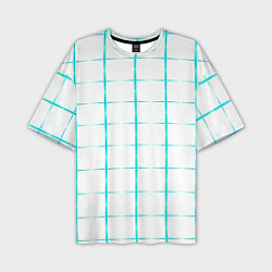 Футболка оверсайз мужская Color white light blue crosses, цвет: 3D-принт