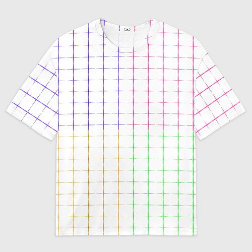 Мужская футболка оверсайз Color white multicolored stripes / 3D-принт – фото 1