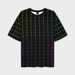 Футболка оверсайз мужская Color black multicolored stripes, цвет: 3D-принт