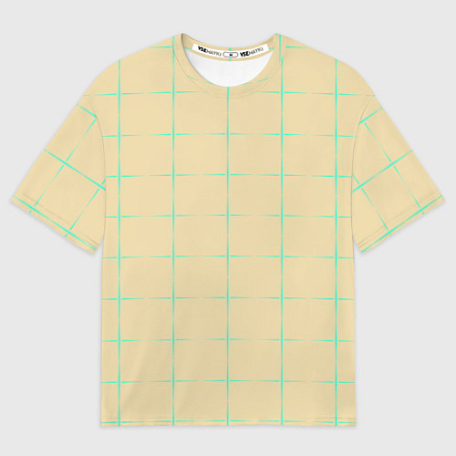 Мужская футболка оверсайз Color beige green crosses / 3D-принт – фото 1