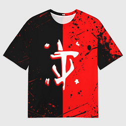 Футболка оверсайз мужская Doom текстура краски, цвет: 3D-принт