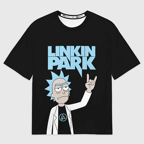 Мужская футболка оверсайз Linkin Park и Рик Санчес из Рик и Морти / 3D-принт – фото 1