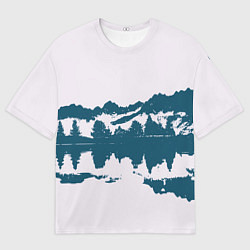 Футболка оверсайз мужская Лес и озеро, цвет: 3D-принт