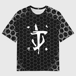 Футболка оверсайз мужская Doom соты текстура, цвет: 3D-принт