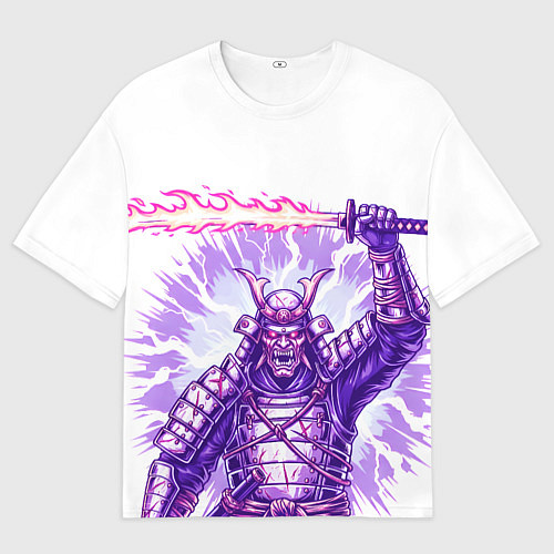 Мужская футболка оверсайз Нападение самурая / 3D-принт – фото 1