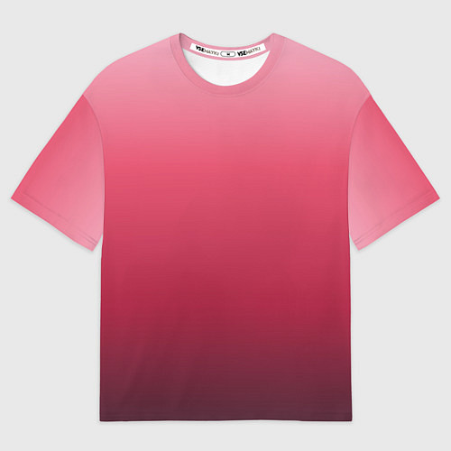 Мужская футболка оверсайз Градиент гранатовый / 3D-принт – фото 1