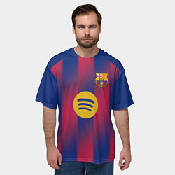 Футболка оверсайз мужская Барселона домашняя форма 2025 2026, цвет: 3D-принт — фото 2