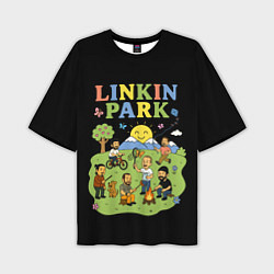 Мужская футболка оверсайз Linkin Park, мультяшный стиль