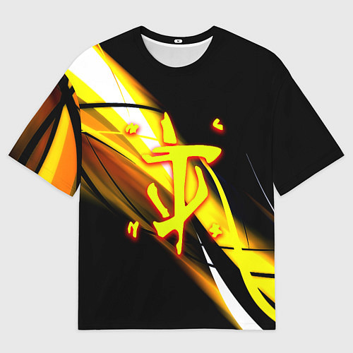 Мужская футболка оверсайз Doom геометрия из полос / 3D-принт – фото 1