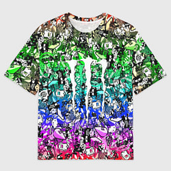 Мужская футболка оверсайз Monster energy стикеры