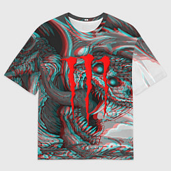 Мужская футболка оверсайз Monster energy glitch