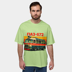 Футболка оверсайз мужская Ретро автобус ПАЗ-672 поп-арт, цвет: 3D-принт — фото 2