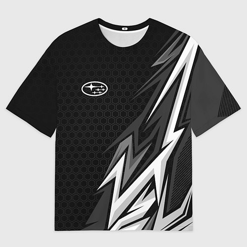 Мужская футболка оверсайз Subaru - монохромный черный / 3D-принт – фото 1