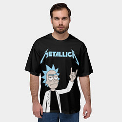 Футболка оверсайз мужская Metallica и Рик рокер из Рик и Морти, цвет: 3D-принт — фото 2