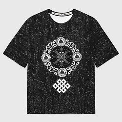 Футболка оверсайз мужская Шлем ужаса агисхьяльм в кельтском узле, цвет: 3D-принт