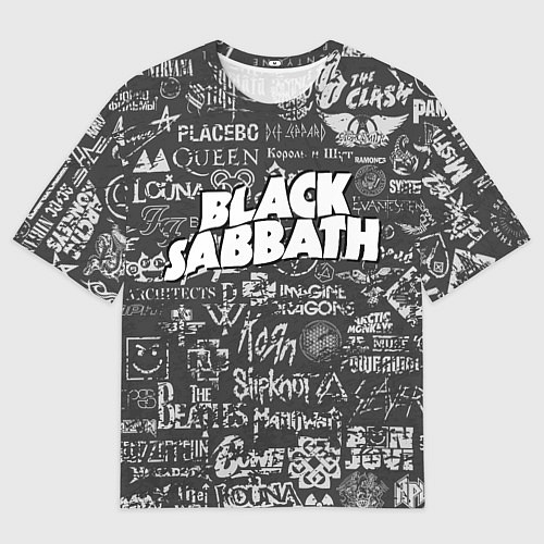 Мужская футболка оверсайз Black Sabbath pattern / 3D-принт – фото 1