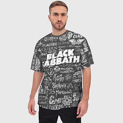 Футболка оверсайз мужская Black Sabbath pattern, цвет: 3D-принт — фото 2
