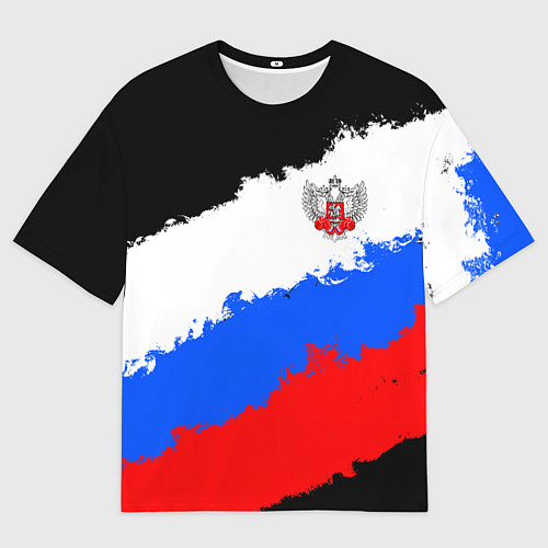 Мужская футболка оверсайз Федерация бокса России - триколор / 3D-принт – фото 1